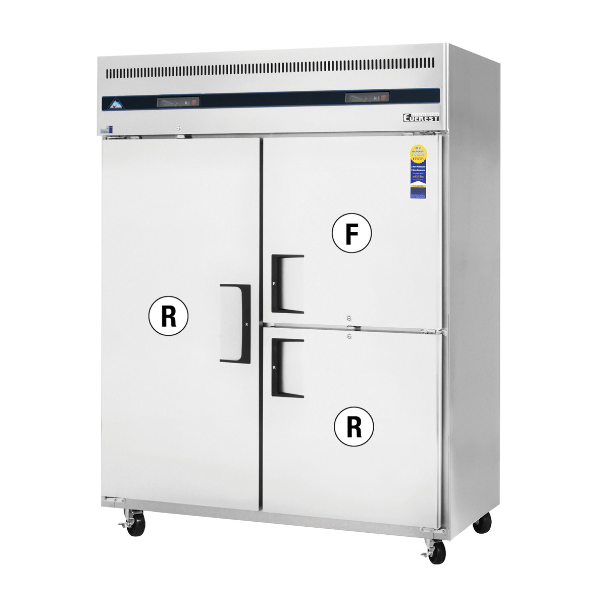 Everest Refrigeration ESWQ3 59" Two Section Full/Half Door Upright