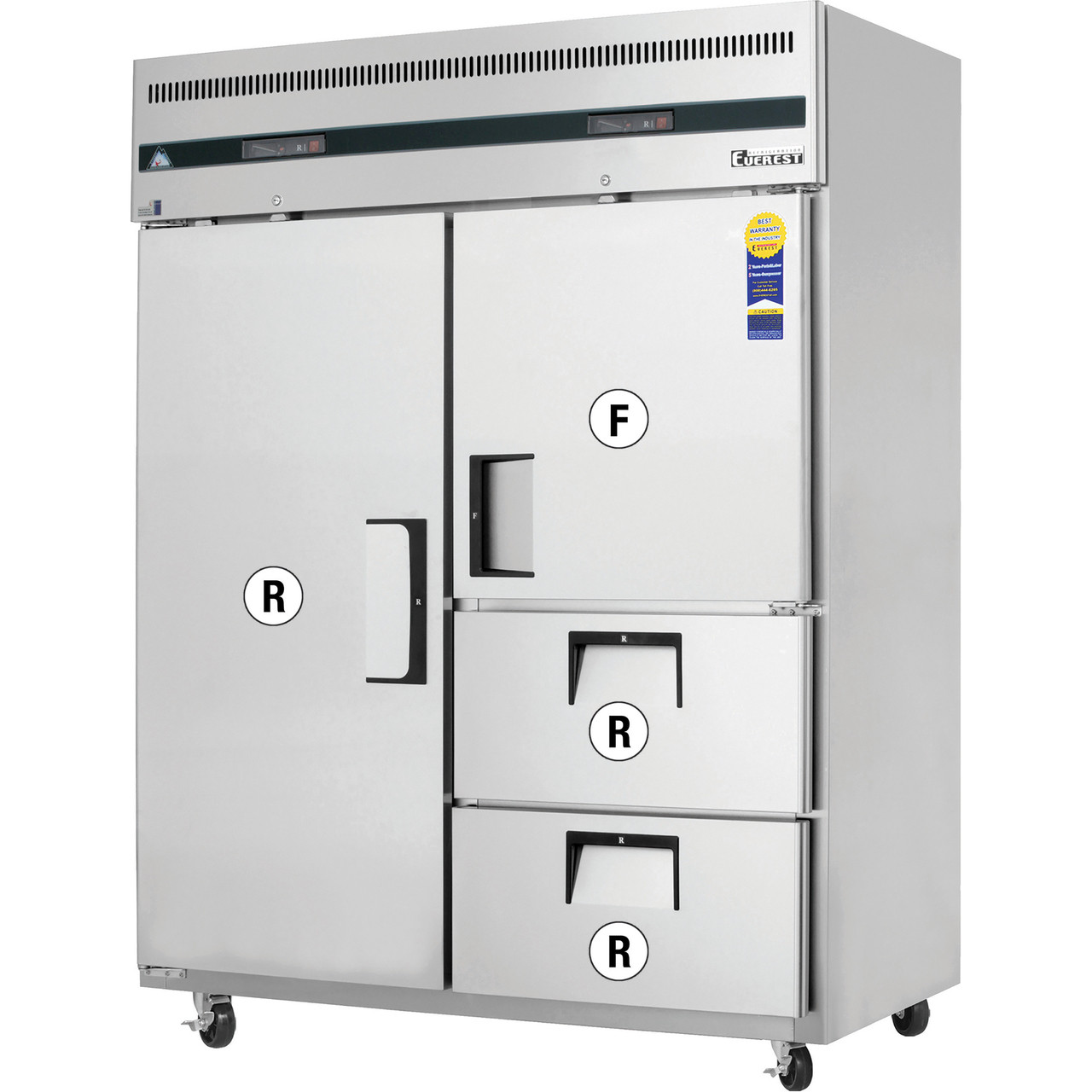 Everest Refrigeration ESWQ2D2 ReachIn Dual Temp, 2Section MaxChef