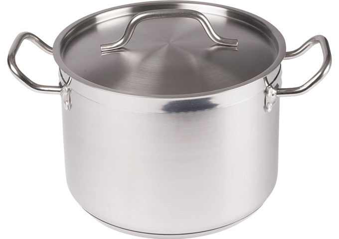 Winco SST8 Stainless Steel Induction Stock Pot with Lid 8 Qt. MaxChef