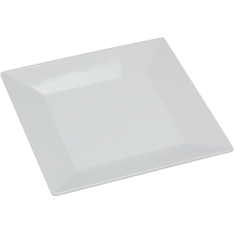 Yanco RM112 12" White Square Melamine Plate MaxChef