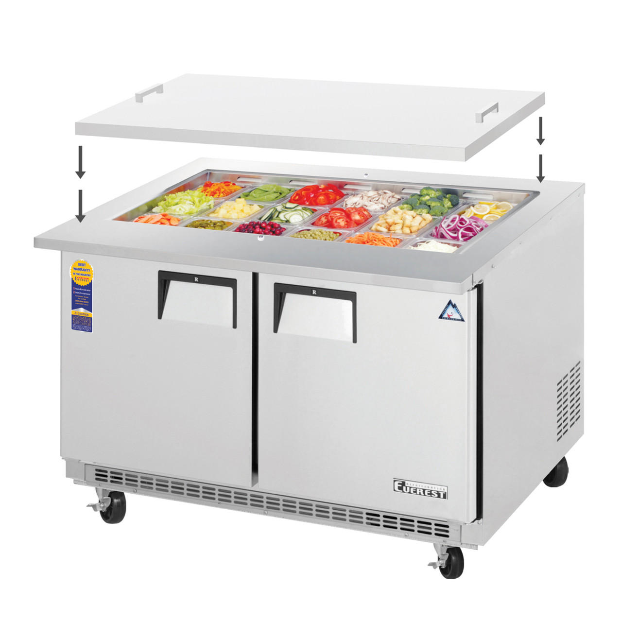 Everest Refrigeration Eotp2 47 5 Two Section Back Mount Open Top