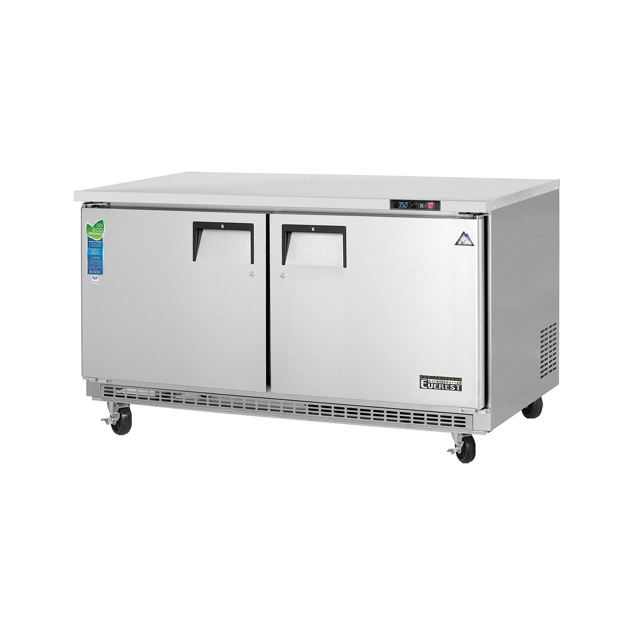 Everest Refrigeration ETBWR2 59.5" Two Section Back Mount Undercounter Refrigerator 15 Cu. Ft