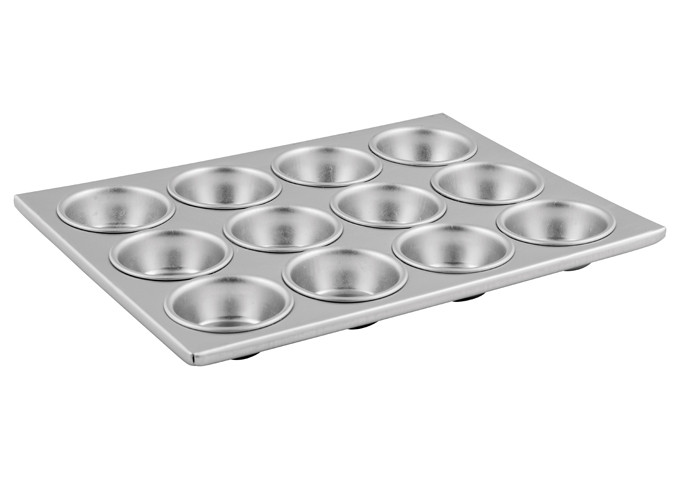 Winco AMF12 Aluminum Muffin Pan, 12 cup, 3 oz, 14"x11" MaxChef