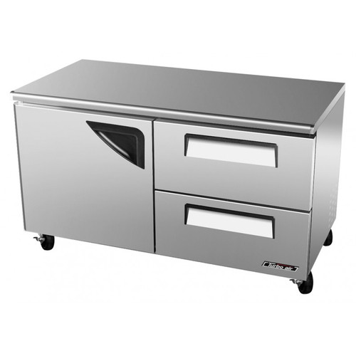 Turbo Air TUR-60SD-D2-N Super Deluxe Undercounter Refrigerator - 2 Drawers & 1 Solid Door