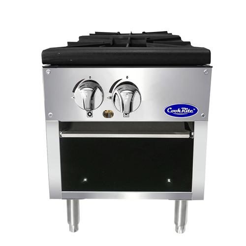 Atosa ATSP-18-1 18" Stock Pot Stove with 2 Burners (ATSP-18-1) [front view]