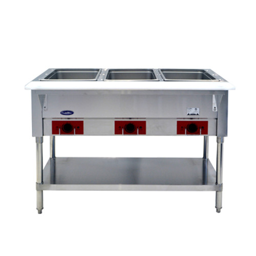 Atosa CSTEA-3 Electric Steam Table, 3 Pan, Open Well Atosa CSTEA-3 Electric Steam Table, 3 Pan, Open Well