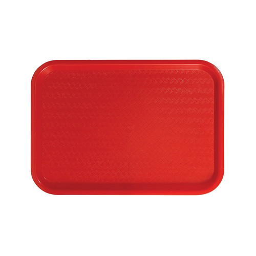 Winco FFT-1014R 10" x 14" Red Plastic Fast Food Tray