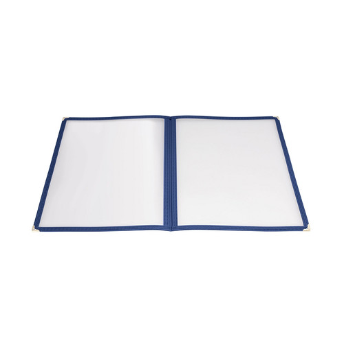 Winco PMCD-9B 9-1/2" x 11" Blue Double Pocket Menu Cover