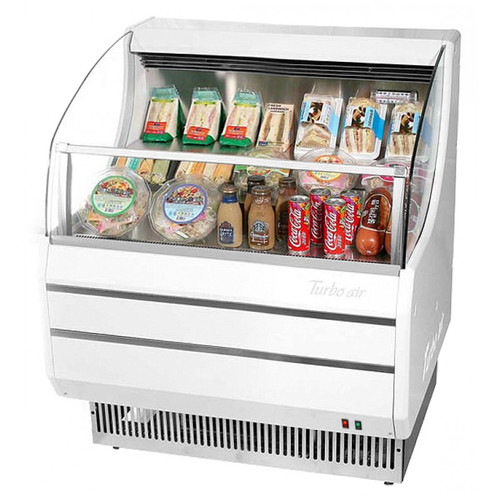 Turbo Air TOM-30SW-N 28" Horizontal Open Display Merchandiser - Slim Line, White