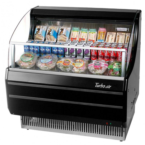 Turbo Air TOM-40SB-N 39" Horizontal Open Display Merchandiser - Slim Line, Black