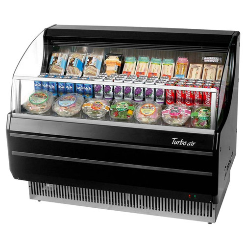 Turbo Air TOM-50SB-N 50" Horizontal Open Display Merchandiser - Slim Line, Black