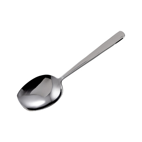 Winco SRS-8 Windsor Serving Spoon, Flat Edge, Stainless Steel Extraheavy - 12/Box