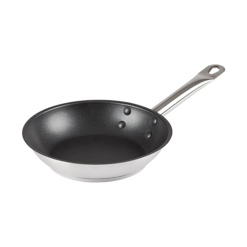 Winco SSFP-8NS 8" Stainless Steel Fry Pan, Non-Stick, Induction Ready