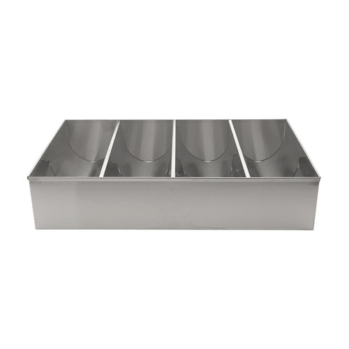 Winco SCB-4 4 Compartment Stainless Steel Cutlery Bin