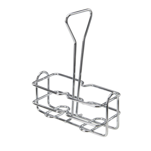 Winco WH-3 Chrome-Plated Cruet Rack for 6 oz Oil/Vinegar Bottles