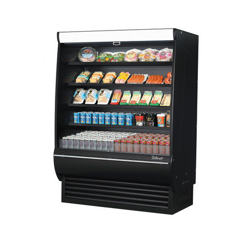 Turbo Air TOM-60DXB-SP-A-N 60" Extra Deep Open Display Merchandiser - Solid Side Panel, Black