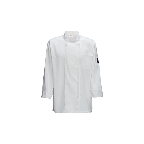 Winco UNF-5WL Unisex Chef Jacket, Tapered Fit - White, Large