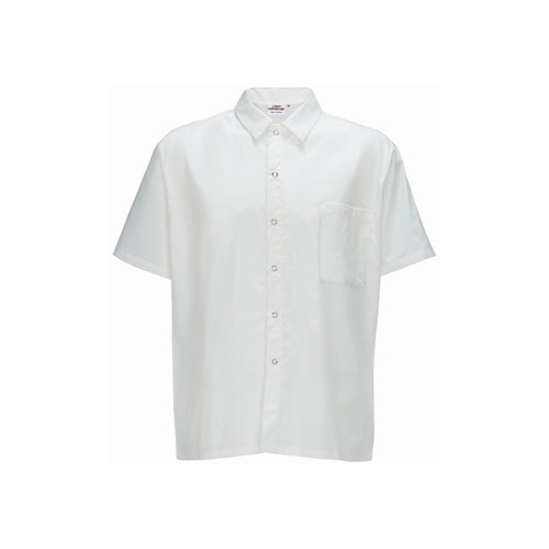 Winco UNF-1WM Unisex Chef Shirt, Snap-Buttons - White, Medium
