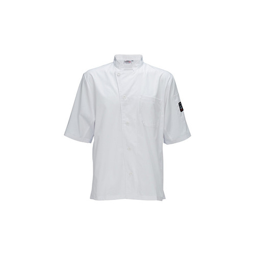 Winco UNF-9WM Unisex Chef Shirt, Ventilated, Tapered Fit - White, Medium