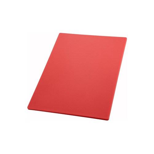 Winco CBRD-1218 Rectangular Cutting Board, 12" x 18" x 1/2" - Red