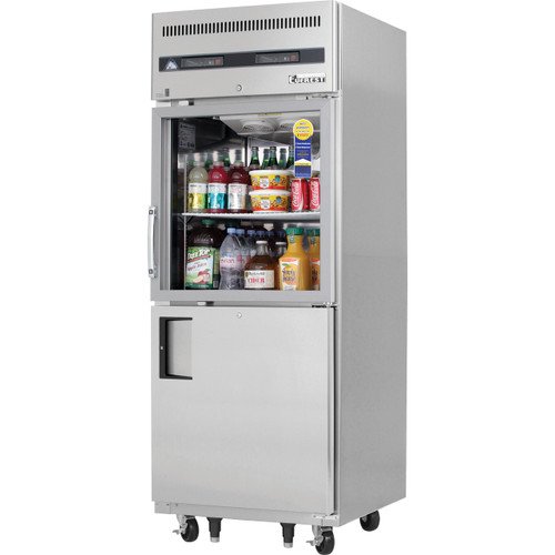 Everest Refrigeration EGSDH2 29.25" One Section Glass/Solid Half Door Upright Reach-In Dual Temperature Refrigerator/Freezer Combo