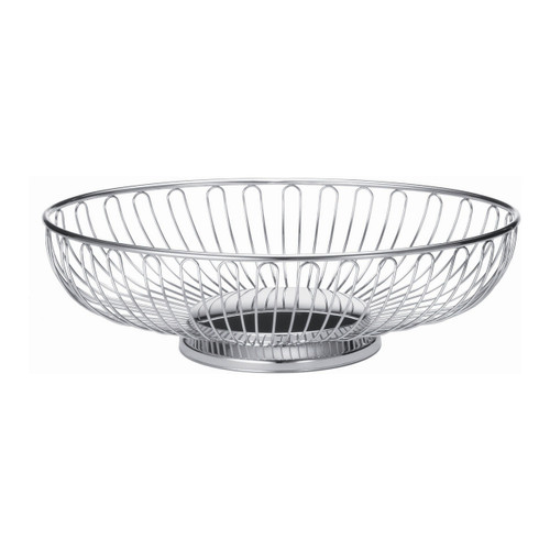 Tablecraft 4171 Oval Chalet Basket, 7-1/4" x 5-1/2" x 2-1/2", Chrome Plated Steel