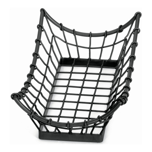 Tablecraft GM1608 Grand Master Collection Rectangular Basket, 15" x 8" x 4-1/2", Black Powder Coated Metal