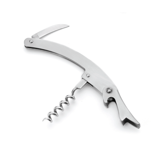 Tablecraft H1228C Premium Waiter's Corkscrew, Curved Blade, Stainless Steel