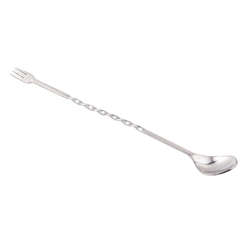 Tablecraft H503K 12" Stainless Steel Bar Spoon with Fork