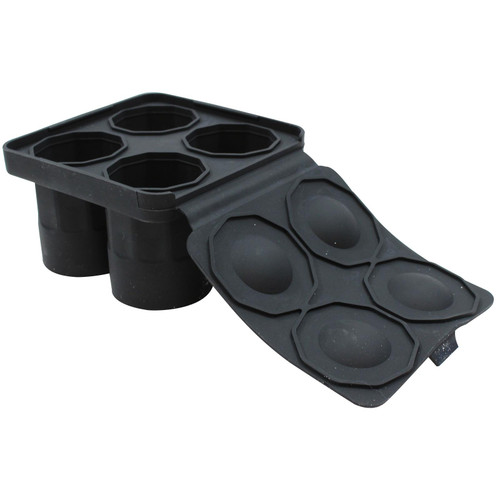 Tablecraft BSST Ice Cube Tray, (4) 1oz Shot Glasses, Black Silicone