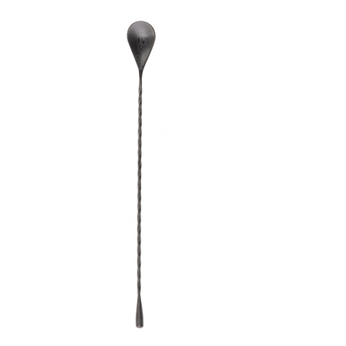 Tablecraft 10558 12" Stainless Steel Bar Spoon, Black Acid Etch Finish