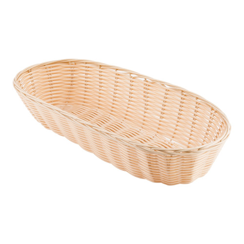 Tablecraft 1188W Rectangle Natural Polypropylene Basket, 14" x 10" x 3"