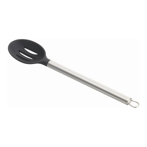 Tablecraft CW401 13" Slotted Silicone Spoon, Stainless Steel Handle
