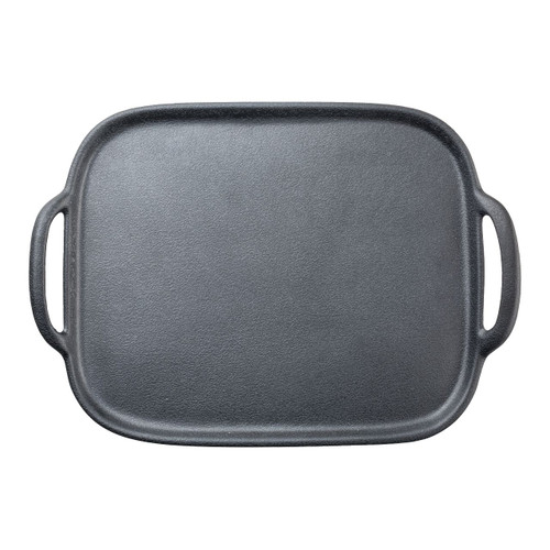 Tablecraft 10331 Faux Cast Iron 14" x 10" Melamine Serving Tray