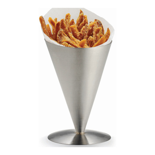 Tablecraft R57 Stainless Steel Fry Cone, 17-1/2 oz., 4-1/2" dia.  x 6-3/4"