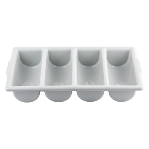 Tablecraft 1524G Cutlery Bin, 21-5/8" x 12", (4) Sections, Grey