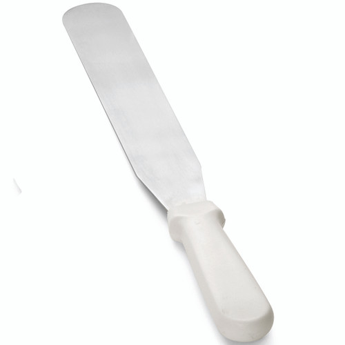 Tablecraft 4210 10" Icing Spatula, White ABS Handle