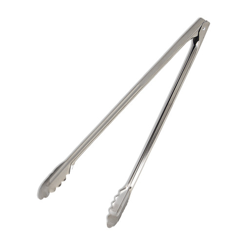 Browne 57529 16" Stainless Steel Tong, Scalloped Edges