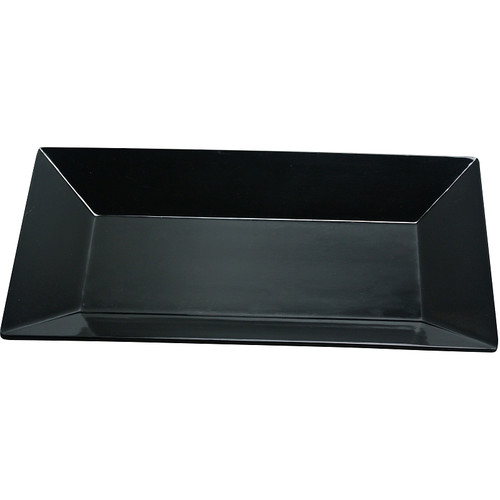 Yanco RM-212BK 12" x 7 1/2" Rectangular Black Melamine Plate