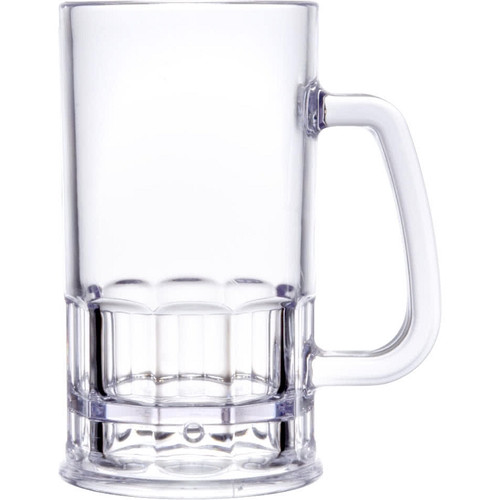 Yanco SM-12-B 12 oz. Clear SAN Plastic Beer Mug - 24/Case