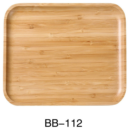 Yanco BB-112 Rectangular Bamboo Tray, 12" x 9-1/2" x 7/8"