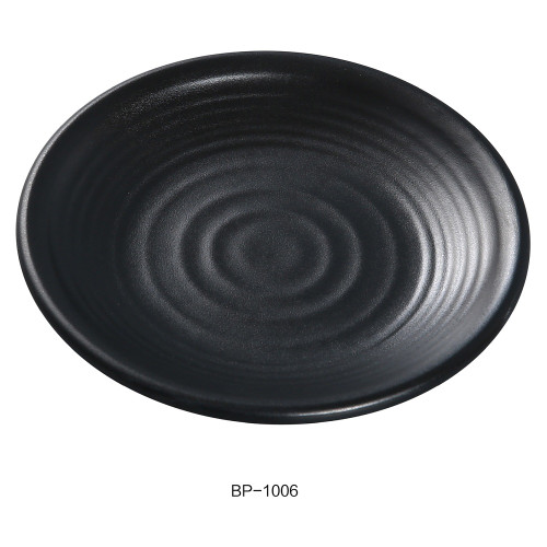 Yanco BP-1006 Black Pearl 6" Round Melamine Plate