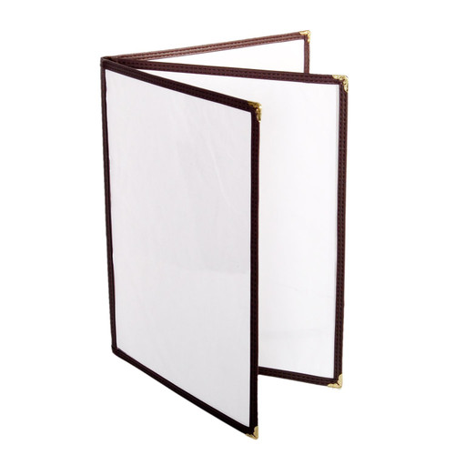 Thunder Group PLMENU-L3BR 8 1/2" x 11" Three Pocket Menu Cover - Brown