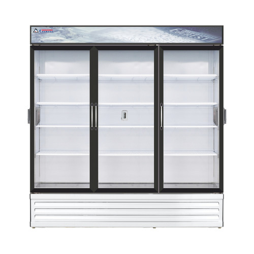 Everest Refrigeration EMSGR69C Three Glass Door Refrigerator Merchandiser, 69 Cu.Ft., 72.875L x 32W