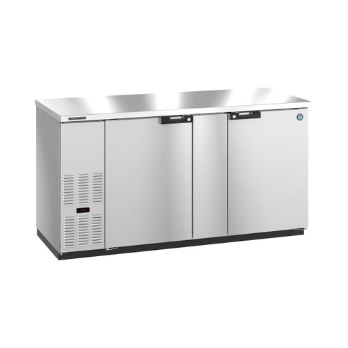 Hoshizaki HBB-3G-LD-69-S 69" Back Bar Refrigerator, Two Section, Stainless Steel, Glass Doors