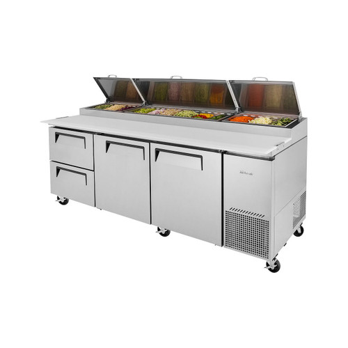 Turbo Air TPR-93SD-D2-N Super Deluxe Pizza Prep Table - 2 Drawers & 2 Solid Doors