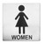 Tablecraft B11 Women Restroom Sign, 5 x 5", Stainless Steel