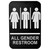 Tablecraft 695652 Gender Neutral Restroom Sign, 6 x 9", Black & White