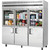 Everest Refrigeration EGSH6 74.75" Three Section Glass/Solid Half Door Upright Reach-In Refrigerator - 71 Cu. Ft.