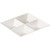 Yanco RM-822 11 1/2" White Square 4-Compartement Melamine Plate